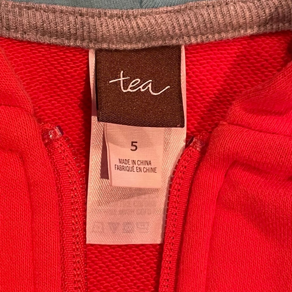 Tea Collection Colorblock Hoodie Boys 5 Hooded Sweatshirt Full Zip Fall Spring - Picture 2 of 5